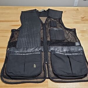🎯 Bob Allen Mesh Shooting Vest Black XL Leather Patch Ambidextrous Pockets